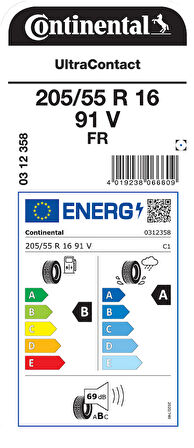 CONTİNENTAL 205/55R16 91V FR UC YAZ LASTİĞİ ÜRETİM YILI:2025