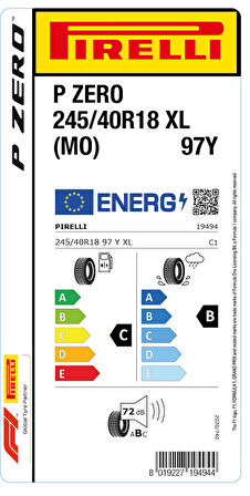 PİRELLİ 245/40R18 97Y XL MO P-ZERO YAZ LASTİĞİ ÜRETİM YILI:2024