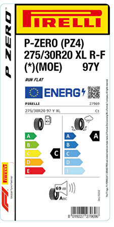 PİRELLİ 275/30R20 97Y XL R-F * MOE P-ZERO YAZ LASTİĞİ ÜRETİM YILI:2024
