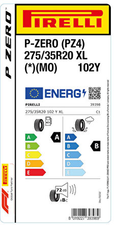 PİRELLİ 275/35R20 102Y XL * MO P-ZERO YA LASTİĞİ ÜRETİM YILI:2024