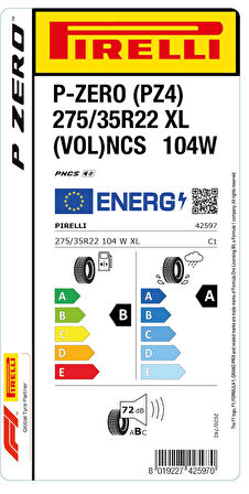 PİRELLİ 275/35R22 104W XL VOL NCS P-ZERO YAZ LASTİĞİ ÜRETİM YILI:2024