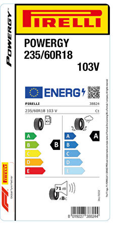 PİRELLİ 235/60R18 103V POWERGY YAZ LASTİĞİ ÜRETİM YILI:2024