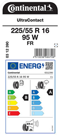 CONTİNENTAL 225/55R16 95W FR UC YAZ LASTİGİ ÜRETİM YILI:2023