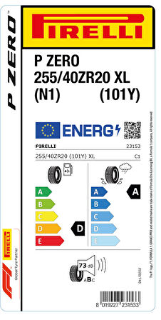PİRELLİ 255/40ZR20 101Y XL N1 P ZERO YAZ LASTİGİ ÜRETİM YILI:2022