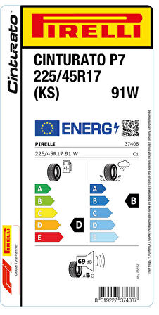 PİRELLİ 225/45R17 91W CİNT P7 YAZ LASTİGİ ÜRETİM YILI:2023