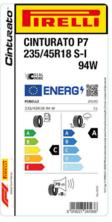 PİRELLİ 235/45R18 94W S-İ CİNT P7 YAZ LASTİGİ ÜRETİM YILI:2024