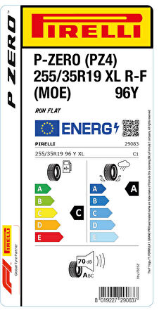 PİRELLİ 255/35R19 96Y XL RFT MOE P ZERO YAZ LASTİGİ ÜRETİM YILI:2024