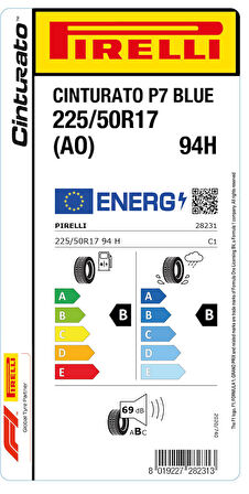 PİRELLİ 225/50R17 94H AO CİNT P7 YAZ LASTİGİ ÜRETİM YILI:2023