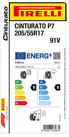 PİRELLİ 205/55R17 91V CİNT P7 YAZ LASTİGİ ÜRETİM YILI:2024