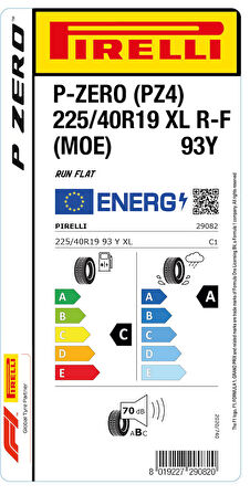 PİRELLİ 225/40R19 93Y XL RFT MOE P ZERO YAZ LASTİGİ ÜRETİM YILI:2025