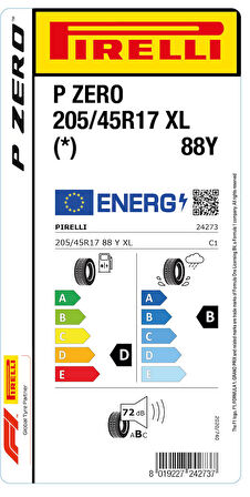 PİRELLİ 205/45R17 88Y XL * P ZERO YAZ LASTİGİ ÜRETİM YILI:2024