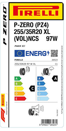PİRELLİ 255/35R20 97W XL VOL NCS P ZERO YAZ LASTİGİ ÜRETİM YILI:2023