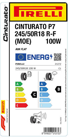 PİRELLİ 245/50R18 100W RFT MOE CİNT P7 YAZ LASTİGİ ÜRETİM YILI:2024