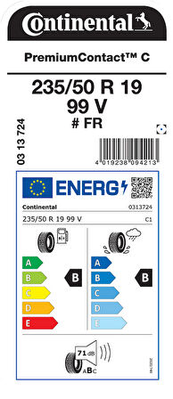 CONTİNENTAL 235/50R19 99V FR PC C YAZ LASTİGİ ÜRETİM YILI:2024