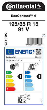 CONTİNENTAL 195/65R15 91V EC6 YAZ LASTİGİ ÜRETİM YILI:2025