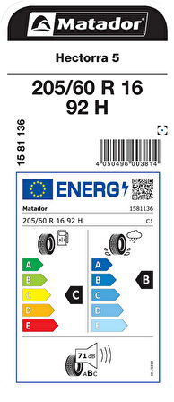 MATADOR 205/60R16 92H HECTORRA 5 YAZ LASTİGİ ÜRETİM YILI:2025