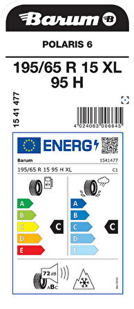 BARUM 195/65R15 95H XL POLARİS 6 KIŞ LASTİGİ ÜRETİM YILI:2025