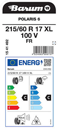 BARUM 215/60R17 100V XL FR POLARİS 6 KIŞ LASTİGİ ÜRETİM YILI:2025