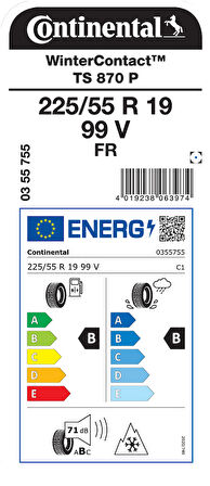 CONTİNENTAL 225/55R19 99V FR TS870 P KIŞ LASTİGİ ÜRETİM YILI:2025