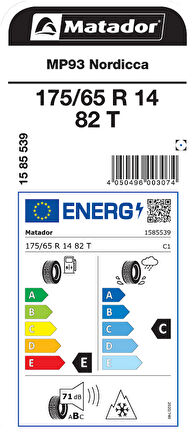MATADOR 175/65R14 82T MP93 KIŞ LASTİGİ ÜRETİM YILI:2025