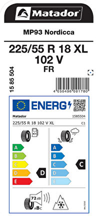 MATADOR 225/55R18 102V XL FR MP93 KIŞ LASTİGİ ÜRETİM YILI:2025