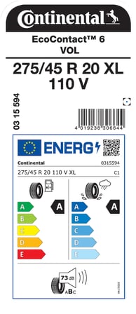 CONTİNENTAL 275/45R20 110V XL EC6 VOL YAZ LASTİGİ ÜRETİM YILI:2026