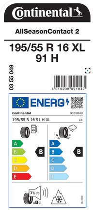 CONTİNENTAL 195/55R16 91H XL ASC 2 DÖRT MEVSİM LASTİGİ ÜRETİM YILI:2026