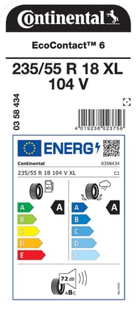 CONTİNENTAL 235/55R18 104V XL EC6 YAZ LASTİGİ ÜRETİM YILI:2026