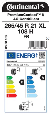CONTİNENTAL 265/45R21 108H XL FR PC6 AO CONTİSİLENT YAZ LASTİGİ ÜRETİM YILI:2026