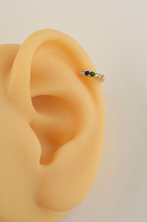 6 mm Multicolor Mini Halka Piercing Forward Helix Tragus Daith Helix Gold