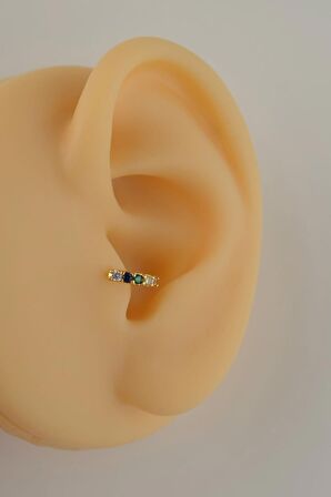 6 mm Multicolor Mini Halka Piercing Forward Helix Tragus Daith Helix Gold