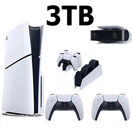 Playstation 5 Slim Cd Edition 3TB +2.Dualsense Kol + Kamera+ Şarj istasyonu