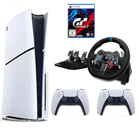 Sony Playstation 5 Slim Cd'li Edition + 2. Dualsense + G29 Driving Force+ GT 7 OYUNU