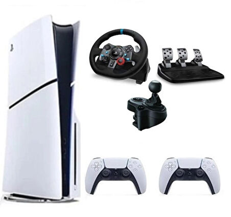 Playstation 5 Slim Cd Edition+ 2. Dualsense + G29 Driving Force Yarış Direksiyonu + Shifter