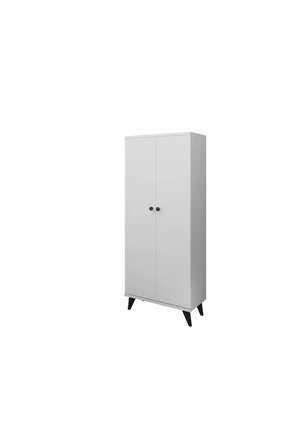 Simple Çok Amaçlı Dolap 4 Raflı 2 Kapaklı 60x30x144 BEYAZ
