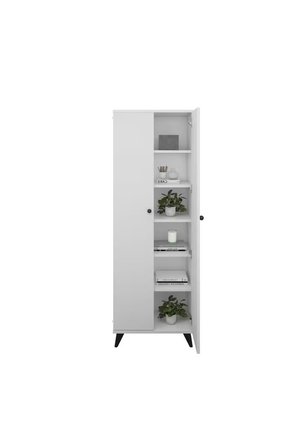 Simple Çok Amaçlı Dolap 5 Raflı 2 Kapaklı 60x30x176 BEYAZ