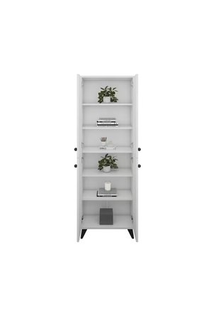 Simple Çok Amaçlı Dolap 5 Raflı 4 Kapaklı 60x30x176 BEYAZ