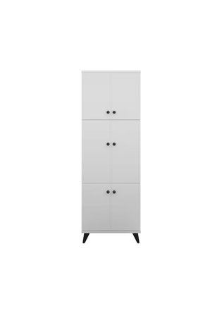 Simple Çok Amaçlı Dolap 5 Raflı 6 Kapaklı 60x44x175 BEYAZ
