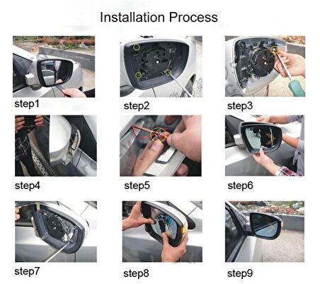 Renault Scenic Uyumlu Ayna Gündüz Ledi Amber Renk 14 Led'li