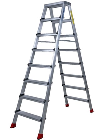 8+8 Çift Çıkışlı Premium Alüminyum Merdiven 50x20 Çok Amaçlı/Pratik/Kolay