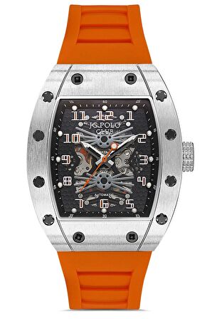 Erkek Otomatik Spor Kol Saati Çelik Kasa Silikon Kordon Paslanmaz Çelik Model 100M Su Geçirmez Premium Seri