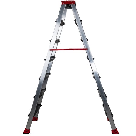 7+7 Çift Çıkışlı Premium Alüminyum Merdiven Siyah Basamak 20X50 Çok Amaçlı/Pratik/Kolay