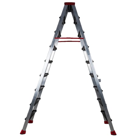 9+9 Çift Çıkışlı Premium Alüminyum Merdiven Siyah Basamak 20X50 Çok Amaçlı/Pratik/Kolay
