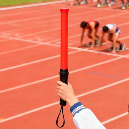 Marsilyan Trafik Yönlendirme Çöpü El Feneri Kırmızı Şerit Led 54cm