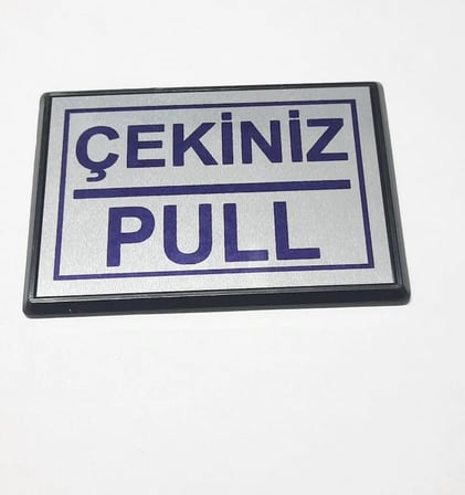 Pull Çekiniz Yapışkanlı Yönlendirme Tabelası 10 x 7 Cm Küçük Boy