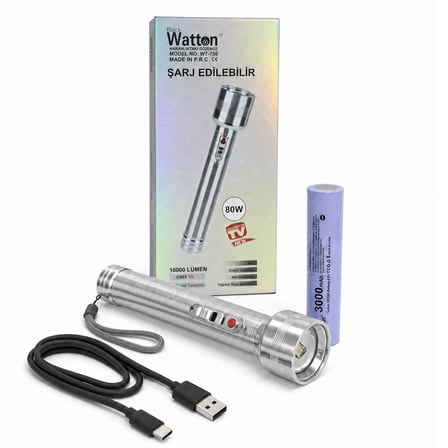 80w Işık Gücü 10.000 Lümen Nostalji Tip El Feneri WT-750