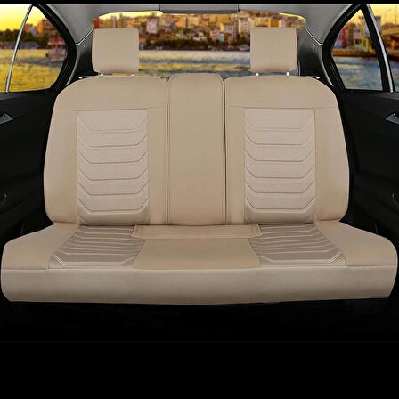 
Renault Latitude Uyumlu Lüx Deri Oto Koltuk Kılıfı Ön Arka Set Bej SC
