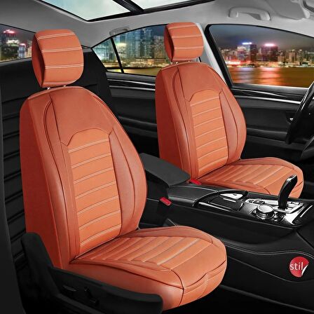 Subaru Tribeca Uyumlu Lüx Deri Oto Koltuk Kılıfı Ön Arka Set Tarçın SC