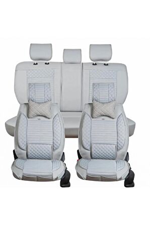 
Hyundai Matrix Uyumlu Lüx Deri Oto Koltuk Kılıfı Ön Arka Set Açık Gri Elit Series