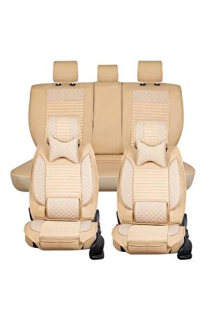 
Mitsubishi Carisma Uyumlu Lüx Deri Oto Koltuk Kılıfı Ön Arka Set Bej Elit Series